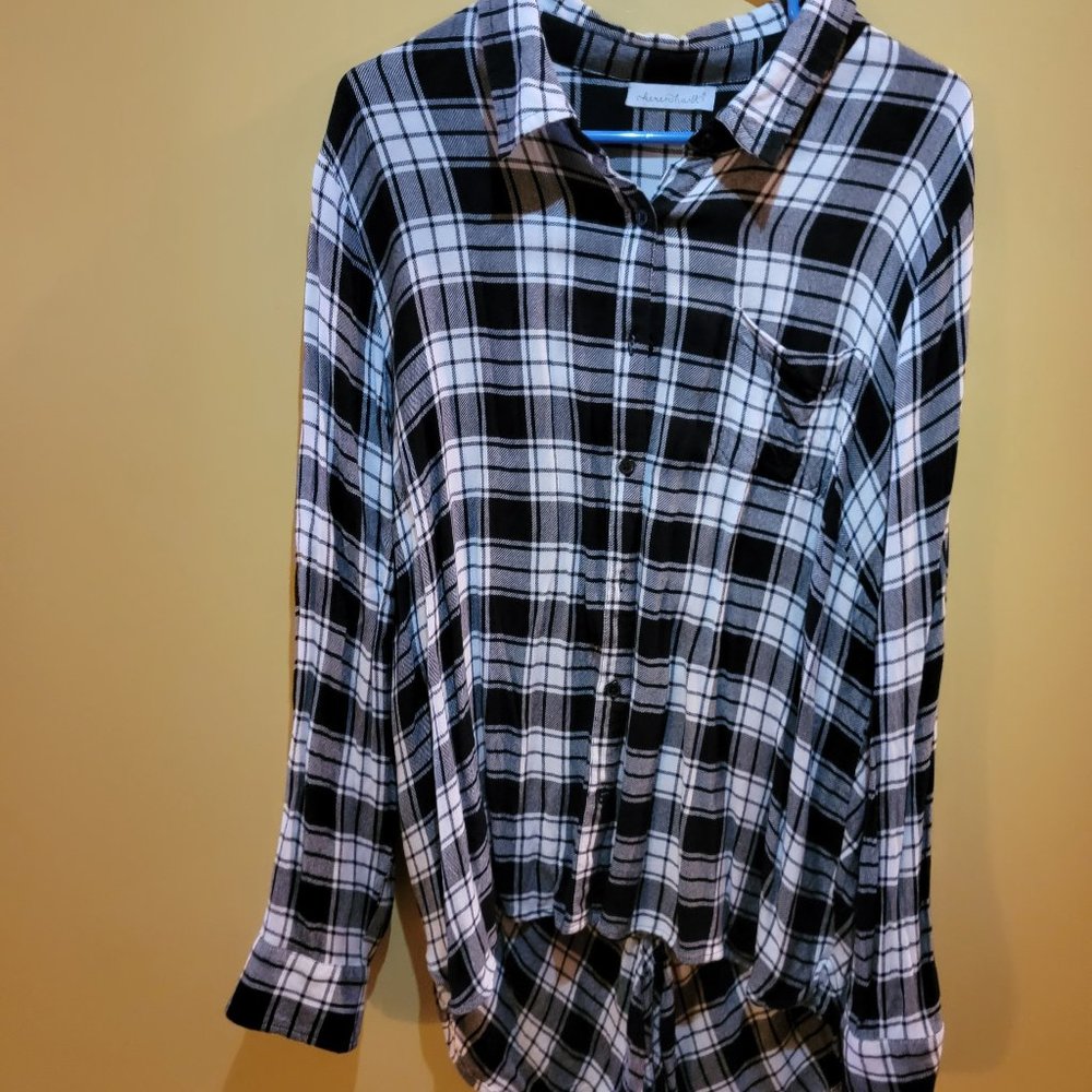 Black and white plaid shirt
